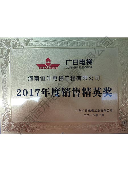 恒升電梯發賣精英獎